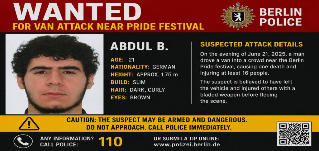 Germany Investigates Fatal Berlin Pride Attack as Suspected Islamist Terror Incident