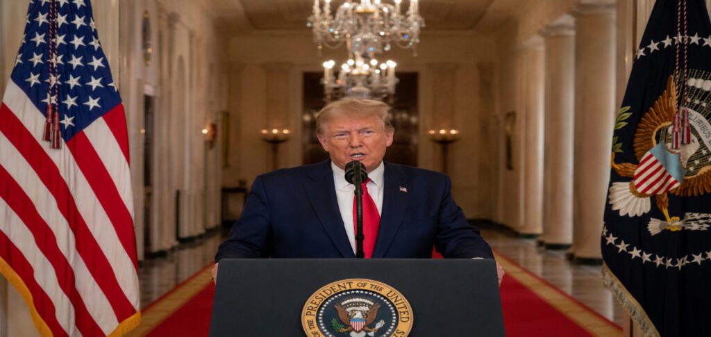 Trump China voter records announcement at the White House