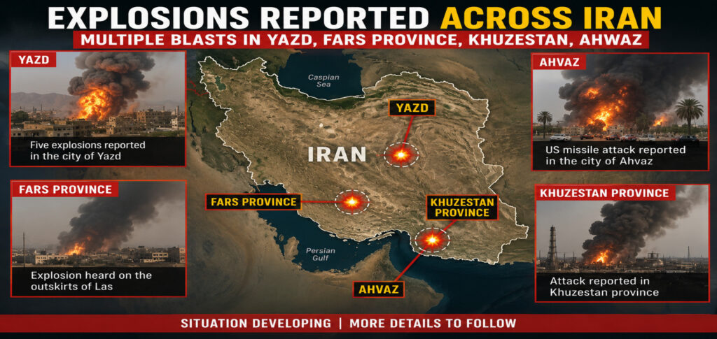 Iran explosions reported across several provinces