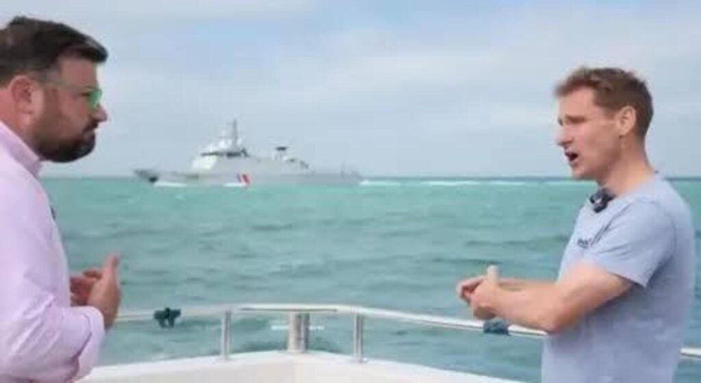 French Navy Fires During BBC Interview