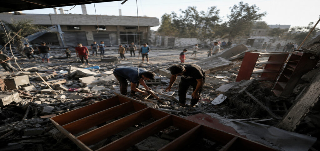 Gaza funeral strike in Nuseirat refugee camp