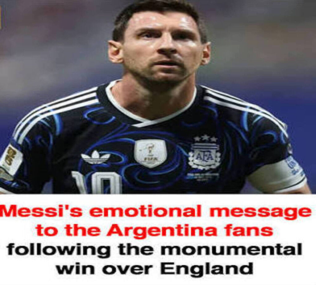 Messi England win celebration with Argentina fans after World Cup victory