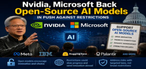 Nvidia, Microsoft Back Open-Source AI Models in Push Against Restrictions