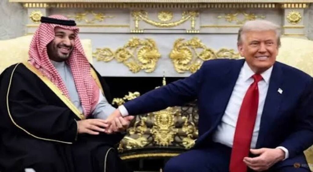 US Saudi arms deal announcement featuring APKWS precision-guided rockets and Saudi military equipment.