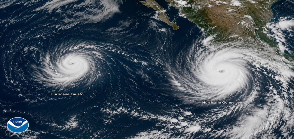 Major Hurricanes Genevieve and Fausto Intensify