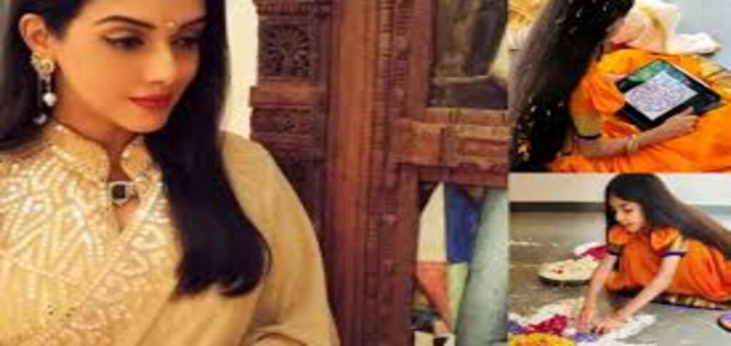 Asin daughter Arin celebrating Onam