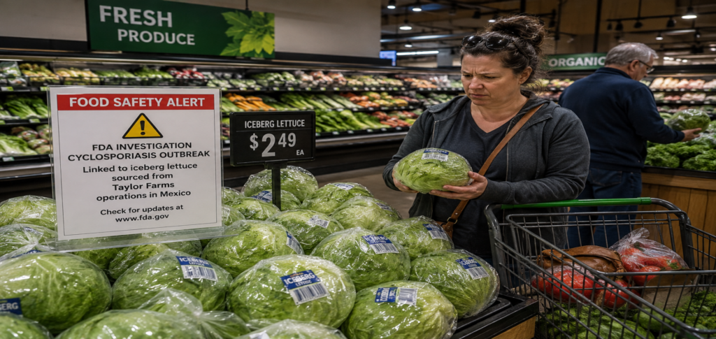 Cyclosporiasis outbreak Michigan linked to lettuce as shoppers avoid fresh produce in grocery stores