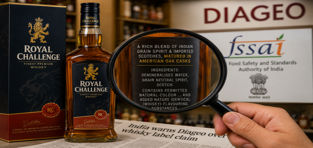 Diageo whisky claim warning on Royal Challenge Whisky label in India