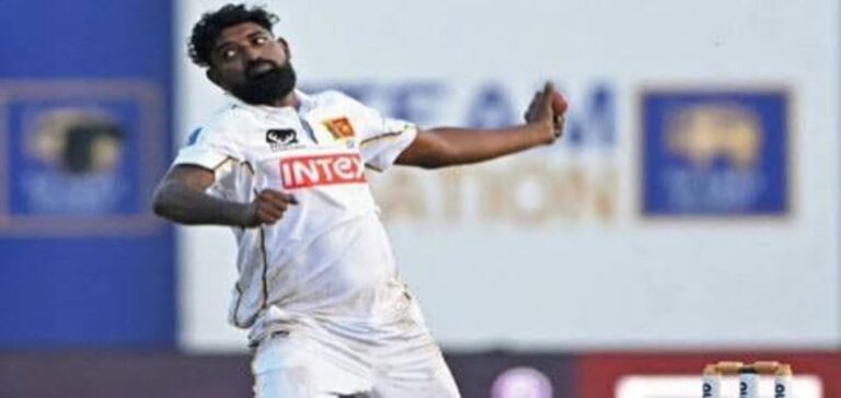 Prabath Jayasuriya reprimanded during the second Test between Sri Lanka and India.