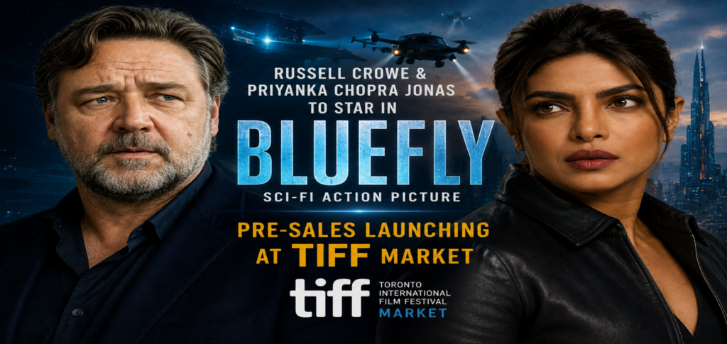 Russell Crowe and Priyanka Chopra Jonas announced as the lead stars of the upcoming sci-fi action thriller Bluefly.