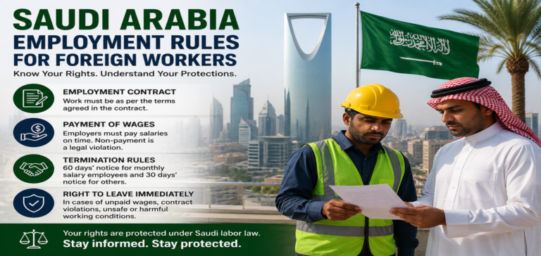 Saudi Arabia employment rules for foreign workers and Pakistani employees