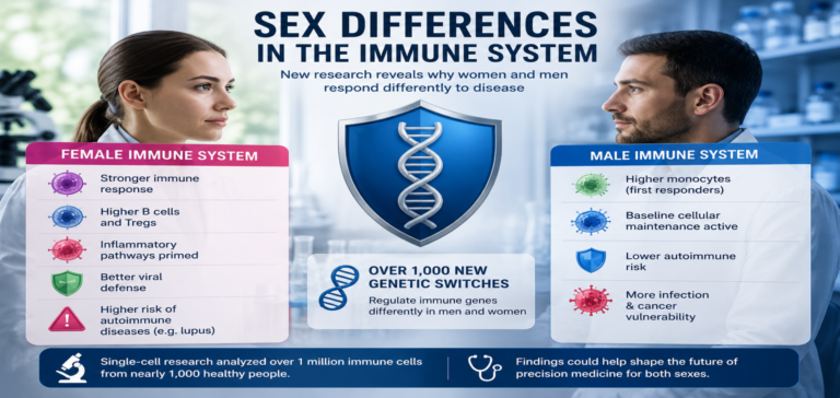 Scientists reveal sex differences in the immune system and more than 1,000 genetic switches
