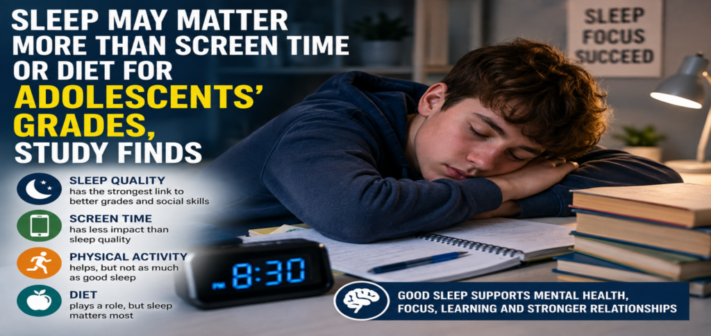 Sleep quality may influence adolescentsâ€™ grades and social development