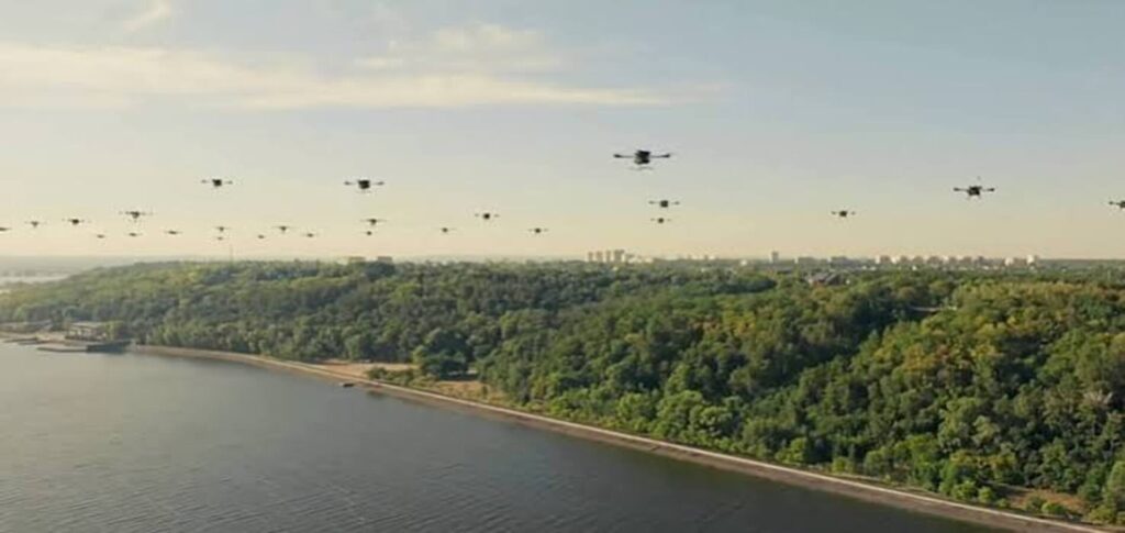 Ukraine drone parade in Kyiv featuring military robots and UAVs