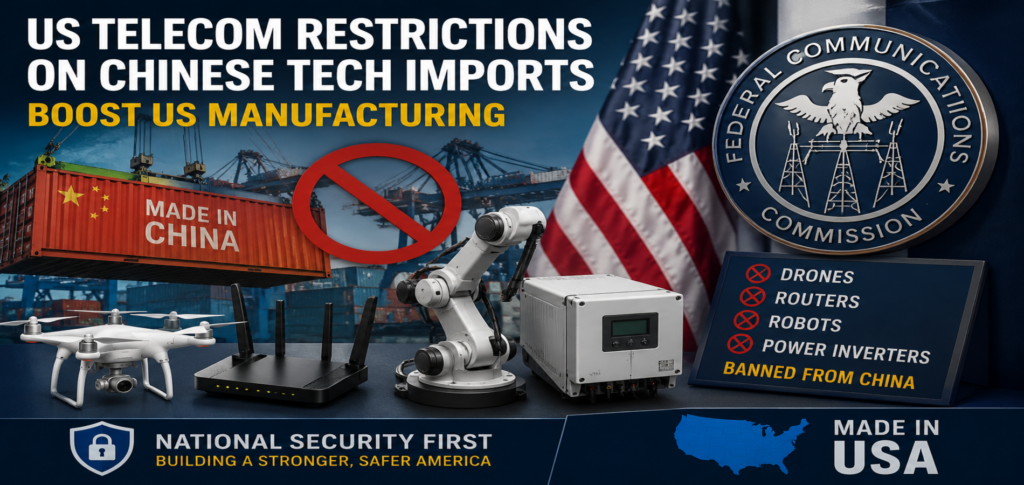 US Telecom Restrictions on Chinese Tech Imports Boost US Manufacturing as FCC Tightens Security Measures