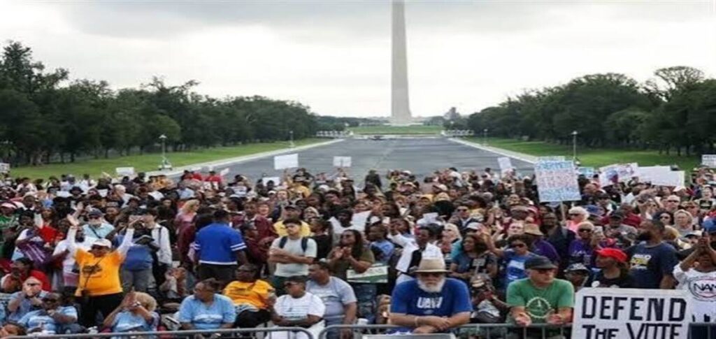 Thousands march in Washington to defend voting rights and civil rights