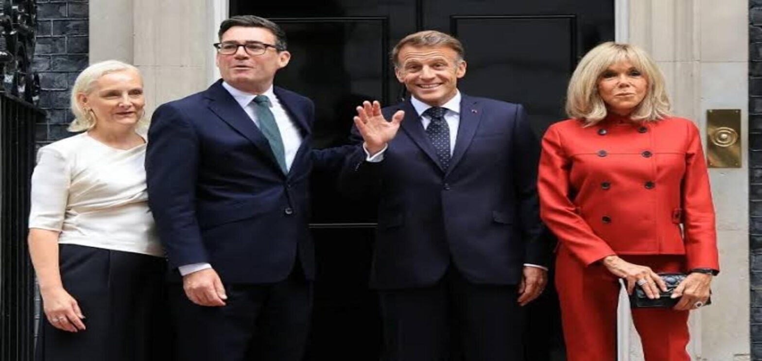 Andy Burnham meets Emmanuel Macron at Downing Street