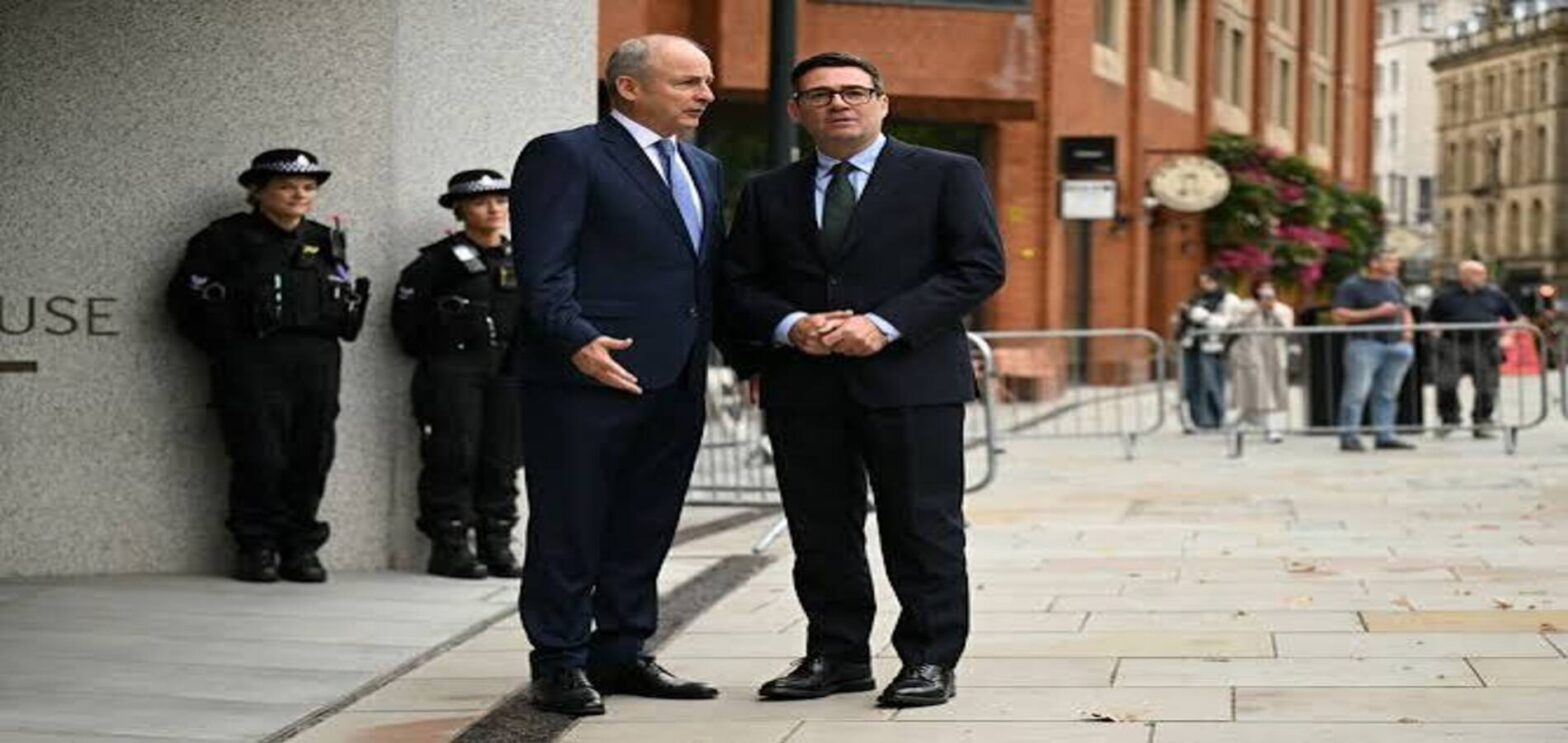 Andy Burnham and Micheál Martin meet in Manchester to discuss the Good Friday Agreement