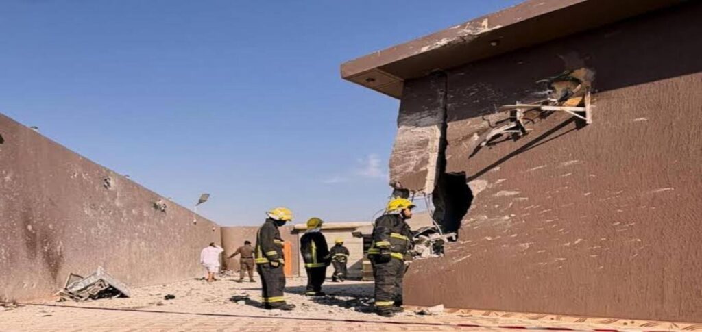 Houthi drone interception causes shrapnel damage in Saudi Arabia