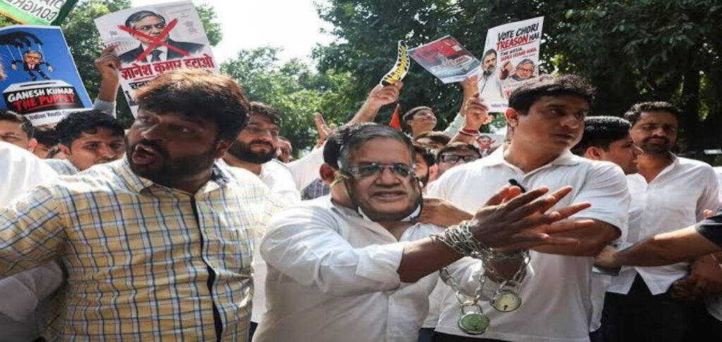 India Cockroach Movement protest over Chief Election Commissioner Gyanesh Kumar