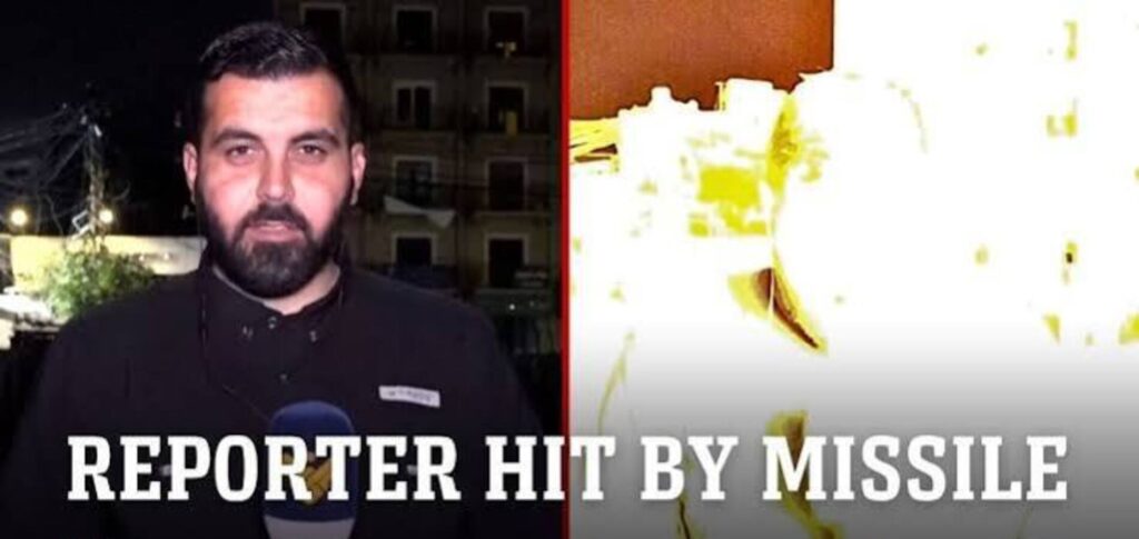 Israeli Strike Lebanese Reporter Injured in Nabatieh