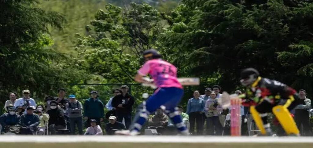 Japan cricket match featuring India during the Asian Games period