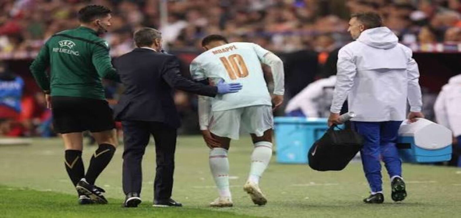 Kylian Mbappe suffers left knee hyperextension while playing for France
