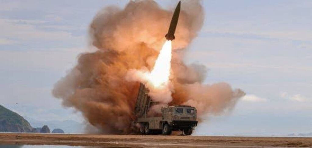North Korea ballistic missile launched off the east coast toward the East Sea.