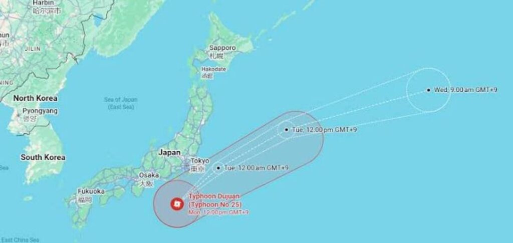 Typhoon Dujuan Japan causes flight cancellations, train disruptions and heavy rain