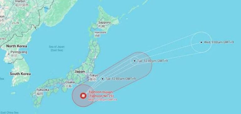Typhoon Dujuan Japan causes flight cancellations, train disruptions and heavy rain